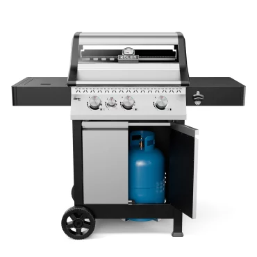 Grill Gazowy ogrodowy Koler Krone Compact Silver (Palnik boczny, Szyba, Podwójne drzwi)