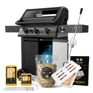 Zestaw do Wędzenia Grill Gazowy ogrodowy Koler Krone Compact Black - Rozszerzony
