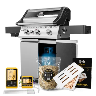 Zestaw do Wędzenia Grill Gazowy ogrodowy Koler Krone Compact Pro Silver - Standard