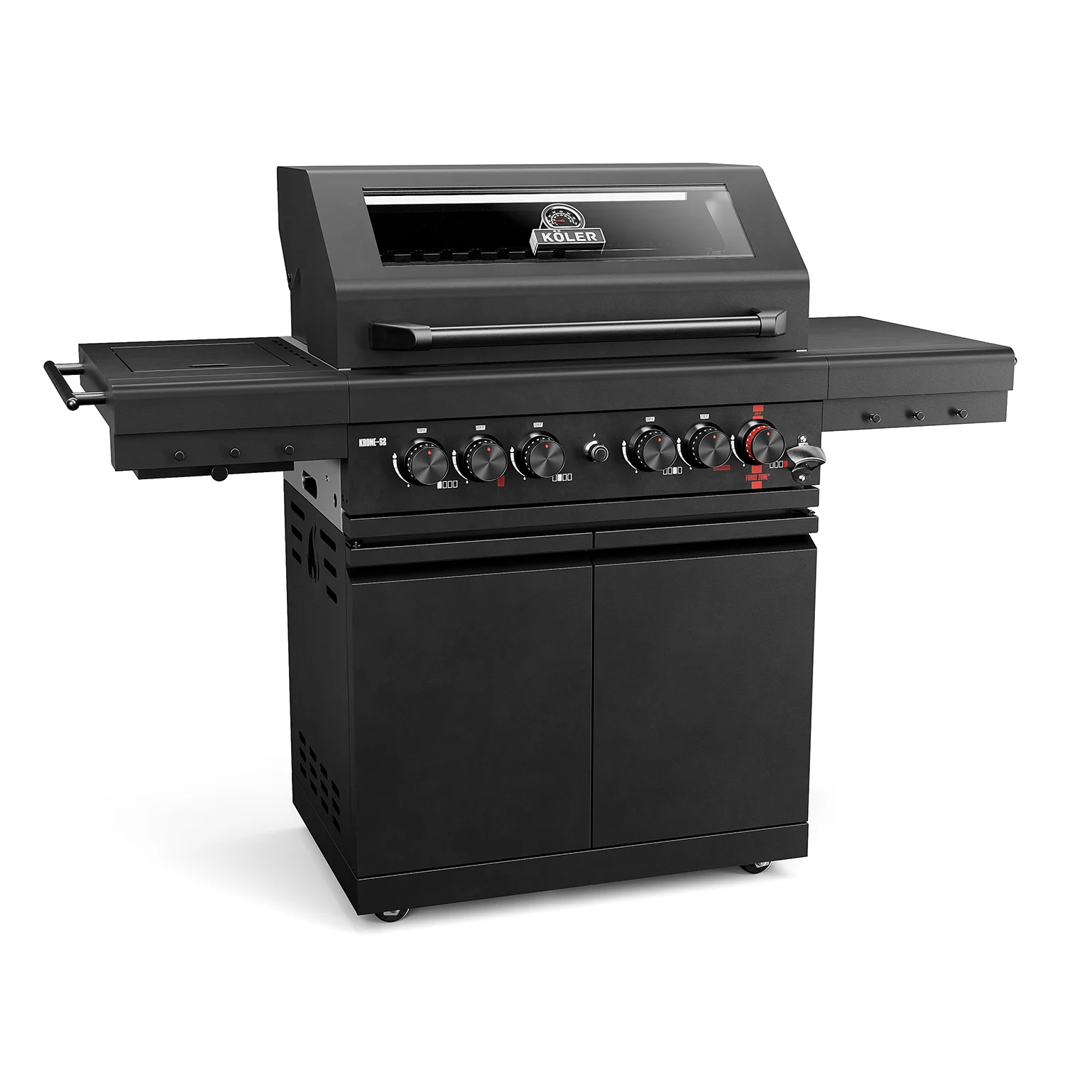 08_Krone_S2_5904905625755 Grill Gazowy ogrodowy ze stali nierdzewnej Koler KRONE S2 BLACK – z palnikiem do steków 800C i palnikiem rożna – zdjęcie 5