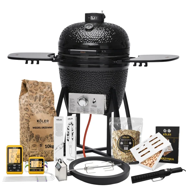 Zestaw do Wędzenia Grill Ceramiczny Węglowy Gazowy Kamado Köler EG22 – Rozszerzony