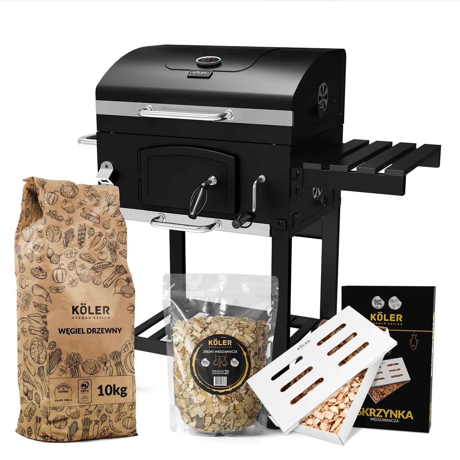 Zestaw do Wędzenia Grill węglowy KOLER EMBER CH1