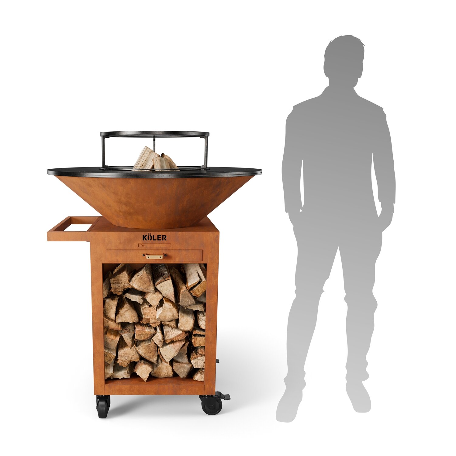 Palenisko ogrodowe z grillem Koler Herd X3 Corten – zdjęcie 7