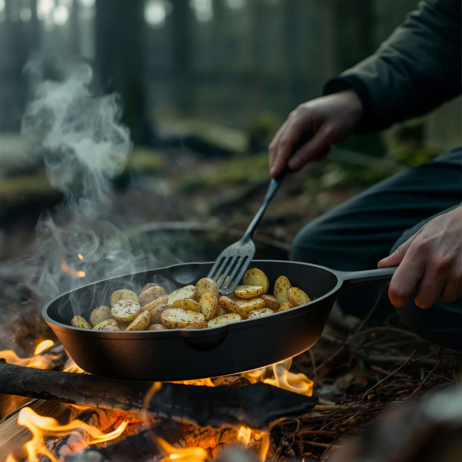 Zestaw patelni żeliwnych 3szt. DOT Patelnia Żeliwna Indukcja Ognisko Grill Gaz – zdjęcie 3