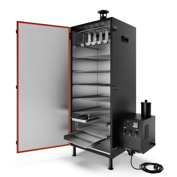 Wędzarnia ogrodowa elektryczna KOLER BREN W2/F BLACK 230L 2250W do 160°C pełne drzwi z dymogeneratorem
